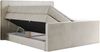 Boxspringbett KING EIGAR, mit einer Doppelmatratze, einem genähten Kopfteil - 200x200 - Beige Velours - H4 Bild 4