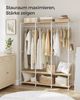 SONGMICS Kleiderschrank offen, Kleiderständer, Garderobenständer, Garderobe mit Kleiderstange, Ablagen, abnehmbare Haken, 40 x 141 x 180 cm, naturbeige RGRDE005W67 Bild 2