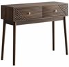 OKWISH Schreibtisch mit Schubladen und offenen Ablageflächen (Mid-Century Modern Konsolentisch mit Schubladen aus Walnuss – Retro Empfangstisch, 1-St), mit Schubladen Bild 4