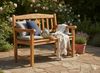 Gartenbank Teak 2-Sitzer HOME | mit Haus & Herz Design Bild 2