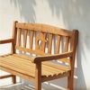 Gartenbank Teak 2-Sitzer HOME | mit Haus & Herz Design Bild 3