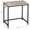 VASAGLE Schreibtisch im Industrie-Design, Metallgestell, Greige meliert-tintenschwarz, 50 x 80 x 76 cm Bild 4