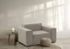 Dmora Rodonite-Sessel, Wohnzimmersessel, 100 % Made in Italy, Relaxsessel aus gepolstertem Stoff, 160 x 95 x 70 cm, Taupe Bild 2