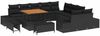 vidaXL Gartensofa-set mit Kissen 13 pcs Schwarz Poly Rattan 3364784 Bild 2