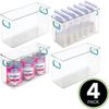 mDesign Aufbewahrung Organizer Behälter 4er-Set Kunststoff Transparent stapelbar Bild 3