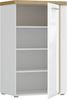 Garderobenschrank >TULUZA< LED, 2 Türen, Weiß / Artisan Eiche Dekor - 60,3x100x43,4cm (B/H/T) Bild 3