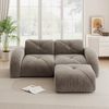 2-Sitzer-Sofa mit Hocker, Chenille, modulares Design, 204 x 171 x 76 cm, Braun Bild 3