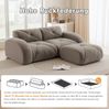 2-Sitzer-Sofa mit Hocker, Chenille, modulares Design, 204 x 171 x 76 cm, Braun Bild 5