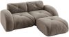 2-Sitzer-Sofa mit Hocker, Chenille, modulares Design, 204 x 171 x 76 cm, Braun Bild 4