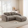 2-Sitzer-Sofa mit Hocker, Chenille, modulares Design, 204 x 171 x 76 cm, Braun Bild 2