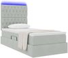 vidaXL LED-Speicherbett mit Matratze Hellgrau 90 x 190 cm Samt 3372693 Bild 3