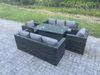 Fimous Outdoor Lounge Sofa Rattan Gartenmöbel-Set Terrassen Sesseln und Rechteckiger Esstisch 8 Sitzer Dunkelgrau gemischt Bild 3
