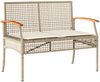 vidaXL 3-tlg. Garten-Essgruppe mit Kissen Beige Poly Rattan 3213584 Bild 5