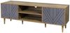 Lowboard Spanplatte, MDF Heveaholz Grau und Natur Bild 2