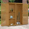 M MCombo Gartenschrank Holz, Gartenhaus Klein Wetterfest, Outdoor Gerätehaus Geräteschuppen, für Außenbereich Balkon Terrasse, 59×127×168 cm, 0901D-F (Natur) Bild 2