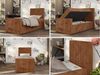 Boxspringbett 90x200 TILIO DUO inkl. Bettkasten & 7-Zonen Multipocket-Matratze, Modernes Jugendbett, Einzelbett - Orange Cord - H4 - Rechts Bild 2