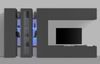 Wohnwand >Benevent< (7-teilig) in Anthrazit matt - 340x180x30 (BxHxT) Bild 2