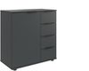 Schlafzimmer-Set >Tilburg< (5tlg.) Bett 168x92x210cm, Schrank, 2 Nachtkommoden, Kommode, Grafit Bild 4
