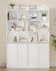 Bücherregal freistehend mit 10 offenen Fächern und 4-türigem Unterschrank, Aufbewahrungsregal, Standregal, für Wohnzimmer Büro Schlafzimmer, 30 × 120 × 180 cm Weiß Bild 3