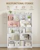 Bücherregal freistehend mit 10 offenen Fächern und 4-türigem Unterschrank, Aufbewahrungsregal, Standregal, für Wohnzimmer Büro Schlafzimmer, 30 × 120 × 180 cm Weiß Bild 4