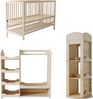 Kinder-Kombi-Möbel: Multifunktionales Holz-Babybett + Schrank + Drehbares Bücherregal, Jugendzimmer-Möbelset, Multifunktionale Möbelkombination, Naturfarben Bild 4
