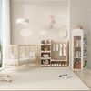 Kinder-Kombi-Möbel: Multifunktionales Holz-Babybett + Schrank + Drehbares Bücherregal, Jugendzimmer-Möbelset, Multifunktionale Möbelkombination, Naturfarben Bild 3