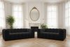 Sofa Designersofa SOLVIE 3-Sitzer in Stoff Tiffani Schwarz Bild 3