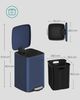 Songmics Mülleimer Küche, 20 Liter, Stahl, mit Inneneimer, Softclose, Offenhaltefunktion, mitternachtsblau, 34 x 28,5 x 40,4 cm Bild 5