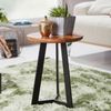 Beistelltisch 35 x 37 x 35 cm WL5.665 Sheesham Holz Metall Couchtisch, Industrial Style Echtholz Hocker Wohnzimmer, Holztisch Sofatisch Metallbeine, Anstelltisch Dekotisch Rosenholz Bild 2