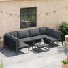 vidaXL Gartensofa-set mit Kissen 7 pcs Schwarz Stahl 3378979 Bild 3