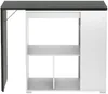 Vente-unique - Bartisch drehbar mit Stauraum - Weiß & Beton-Effekt - SATURNE Bild 3