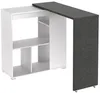 Vente-unique - Bartisch drehbar mit Stauraum - Weiß & Beton-Effekt - SATURNE Bild 4