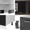 Singleküche R-Line Schwarz Hochglanz/Weiß 140 cm , AP Marmor Vicco Bild 5