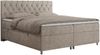 Boxspringbett Doppelbett Polsterbett Kunstlederbett mit Bettkasten - ROMA - 120x200cm - Beige Stoff - H3 Bild 3