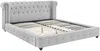 Vente-unique - TONGERLA Bett StoffSamt Grau - B 246 cm x H 92 cm x L 202 cm Bild 3