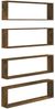 vidaXL Wandregale 4 Stk. Räuchereiche 100x15x30 cm Holzwerkstoff 815907 Bild 2