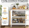 COSTWAY Küchenbuffet Küchenschrank mit 2 Türen & 3 Schubladen, Weiß Bild 4