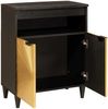vidaXL Sideboard Schwarz und Gold 60 x 33 x 75 cm Massivholz Mango 4017853 Bild 2