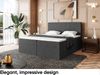 MEBLINI Boxspringbett ZLATAN 200x220 cm mit Bettkasten - H3/Dunkelgrau Webstoff Polsterbett - Doppelbett mit Topper & Taschenfederkern-Matratze Bild 3
