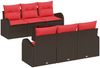 vidaXL Gartensofa-set mit Speicher 7 pcs Beige und Rot Poly-Rattan 3354603 Bild 2