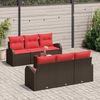 vidaXL Gartensofa-set mit Speicher 7 pcs Beige und Rot Poly-Rattan 3354603 Bild 3