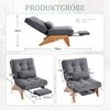 Verstellbarer Loungesessel aus Cord mit Fußstütze und Lendenkissen, dunkelgrau, 127×73×90 cm Bild 5