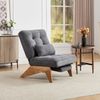 Verstellbarer Loungesessel aus Cord mit Fußstütze und Lendenkissen, dunkelgrau, 127×73×90 cm Bild 4