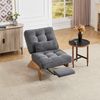 Verstellbarer Loungesessel aus Cord mit Fußstütze und Lendenkissen, dunkelgrau, 127×73×90 cm Bild 3