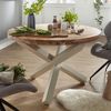 Design Esszimmertisch BOHA rund Ø 120x75 cm Akazie Massiv-Holz, Landhaus Esstisch 4 Personen, Küchentisch Tisch für Esszimmer braun Bild 2