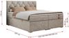 Boxspringbett, Bett, Polsterbett, zwei Bettkästen - ALDA - 160x200cm - Beige Stoff - H3 Bild 5