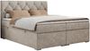 Boxspringbett, Bett, Polsterbett, zwei Bettkästen - ALDA - 160x200cm - Beige Stoff - H3 Bild 3