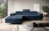 Designer Sofa Calvera mit Schlaf- und Klappfunktion Blau Samt Links Bild 3