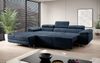Designer Sofa Calvera mit Schlaf- und Klappfunktion Blau Samt Links Bild 4