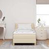 vidaXL Boxspringbett mit Matratze Creme 190 x 90 cm Polyester 3341333 Bild 3